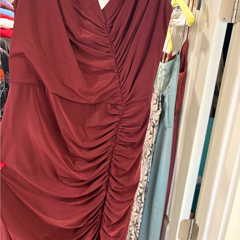 Elegant Eggplant Purple Ruched Dress